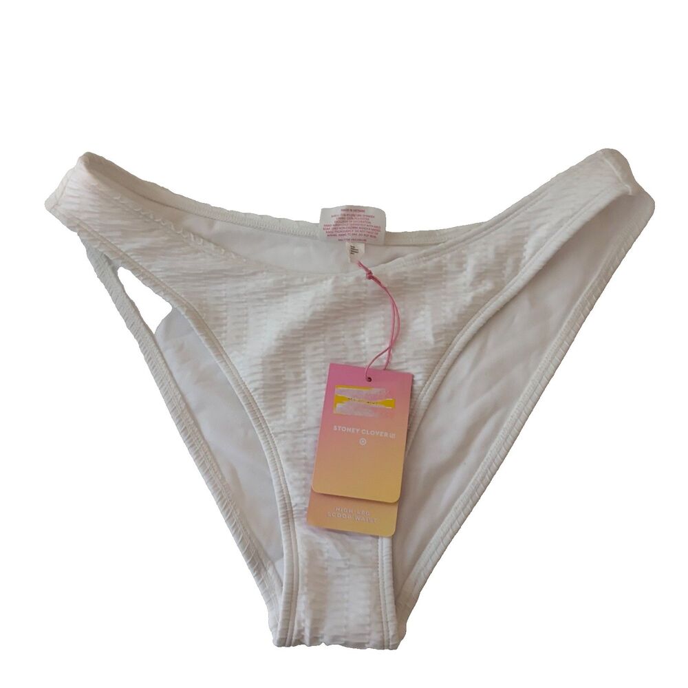 Stoney Clover x Target Women's Medium White Textured Bikini Bottoms High Cut